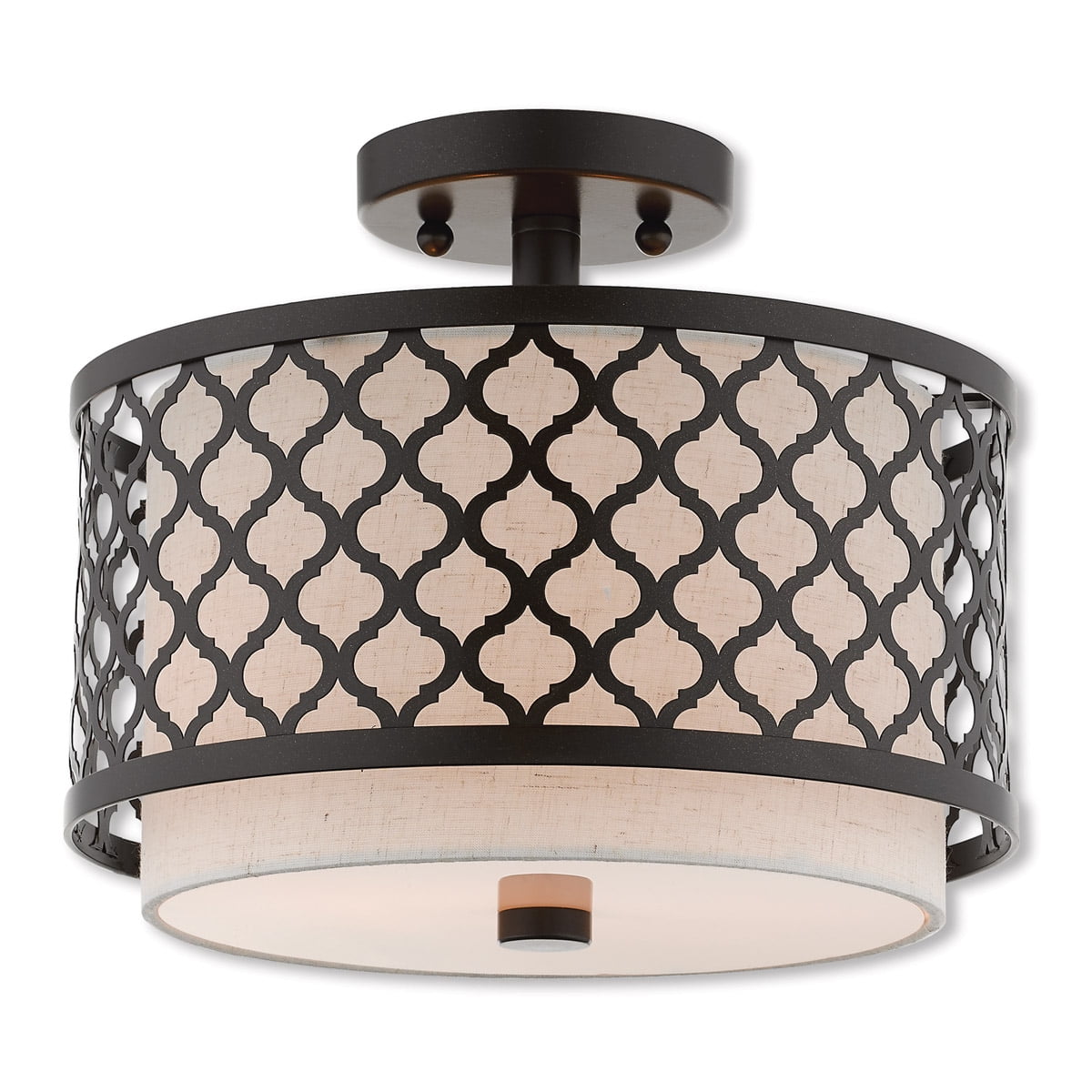 2 Light English Bronze Ceiling Light fixture with Steel base material