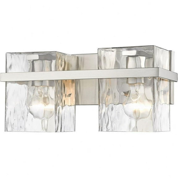 2 Light Farmhouse Steel Vanity Light Fixture with Clear Glass-7 inches H By 14.25 inches W-Brushed Nickel Finish Bailey Street Home 372-Bel-4619878