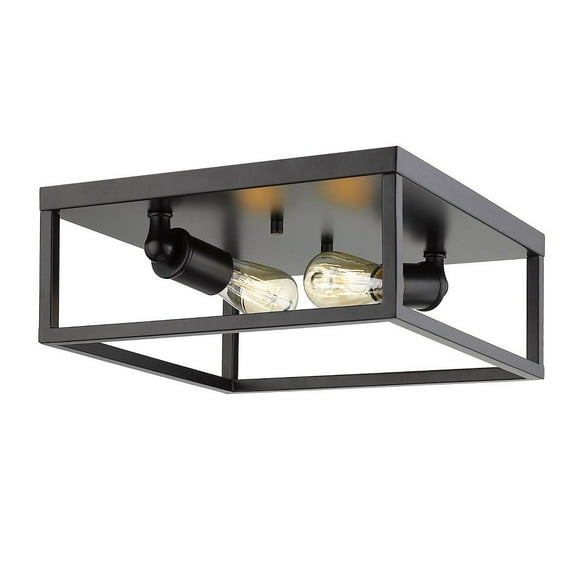 2 Light Flush Mount-5 inches Tall and 12 inches Wide-Black Finish Bailey Street Home 170-Bel-2999150