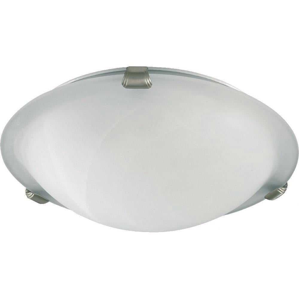 2 Light Flush Mount in Bailey Street Home Home Collection Style 12 inches Wide By 3.75 inches High-Satin Nickel Finish-White Glass Color Bailey Street