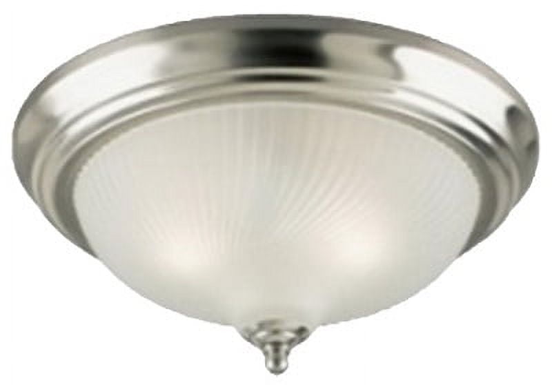 13" Brushed Nickel and Frosted Glass Flush Mount Ceiling Light