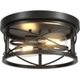 thumbnail image 1 of 2-Light Flush Mount Ceiling Light Fixture Industrial Black Metal Farmhouse Close to Ceiling Lights for Kitchen Bedroom Foyer, 1 of 7