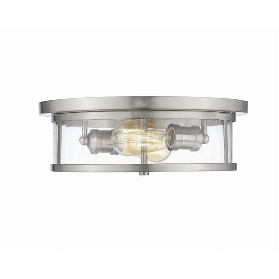 2 Light Flush Mount In Art Moderne Style 13.75 Inches Wide By 5 Inches High Z-Lite 462F14-Bn
