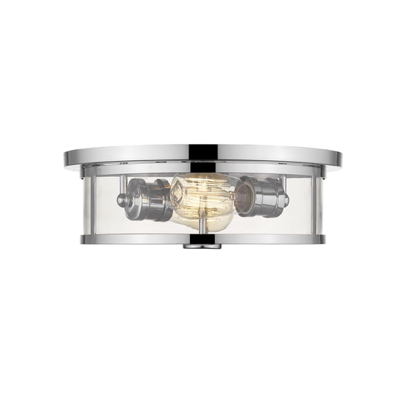 Z-Lite Savannah 2 Light Flush Mount in Chrome
