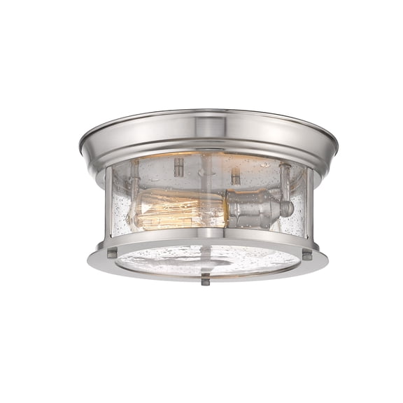 2 Light Flush Mount In Seaside Style 11 Inches Wide By 5.5 Inches High-Brushed Nickel Finish Z-Lite 727F10-Bn
