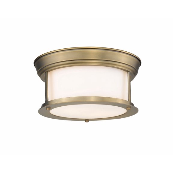 2 Light Flush Mount In Seaside Style 11 Inches Wide By 5.5 Inches High-Heritage Brass Finish Z-Lite 2011F10-Hbr