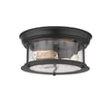 thumbnail image 1 of 2 Light Flush Mount In Seaside Style 11 Inches Wide By 5.5 Inches High-Matte Black Finish Z-Lite 727F10-Mb, 1 of 7
