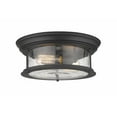 thumbnail image 1 of 2 Light Flush Mount In Seaside Style 13.5 Inches Wide By 5.5 Inches High-Matte Black Finish Z-Lite 727F13-Mb, 1 of 6