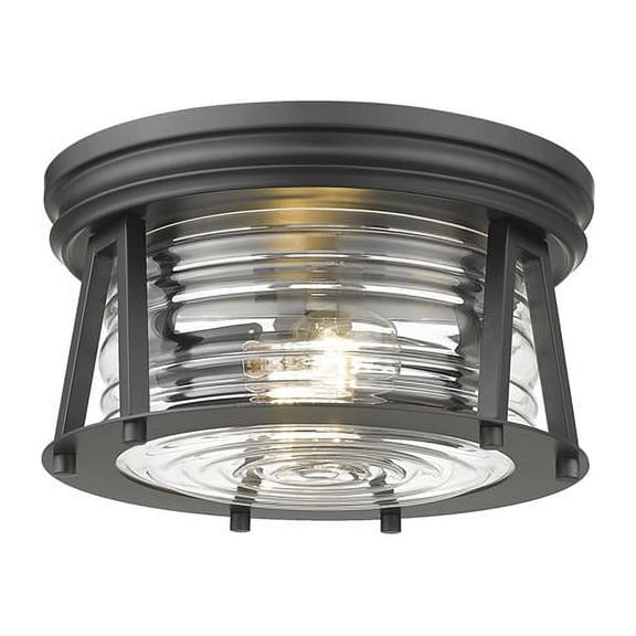 2 Light Flush Mount In Transitional Style-6.5 Inches Tall And 12 Inches Wide-Matte Black Finish Z-Lite 491F2-Mb