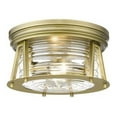 thumbnail image 1 of 2 Light Flush Mount In Transitional Style-6.5 Inches Tall And 12 Inches Wide-Rubbed Brass  Finish Z-Lite 491F2-Rb, 1 of 5