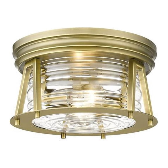 2 Light Flush Mount In Transitional Style-6.5 Inches Tall And 12 Inches Wide-Rubbed Brass Finish Z-Lite 491F2-Rb