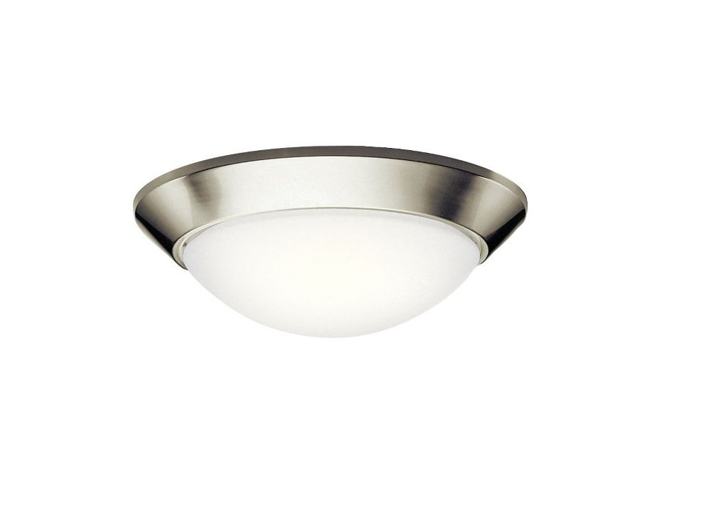 Sleek Brushed Nickel 16.5" Flush Mount with Satin Etched Glass