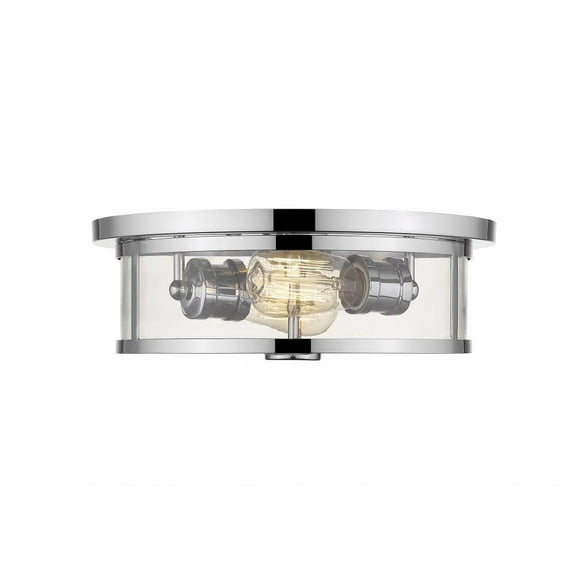 2 Light Flush Mount in Art Moderne Style 13.75 inches Wide By 5 inches High Bailey Street Home 372-Bel-2959248