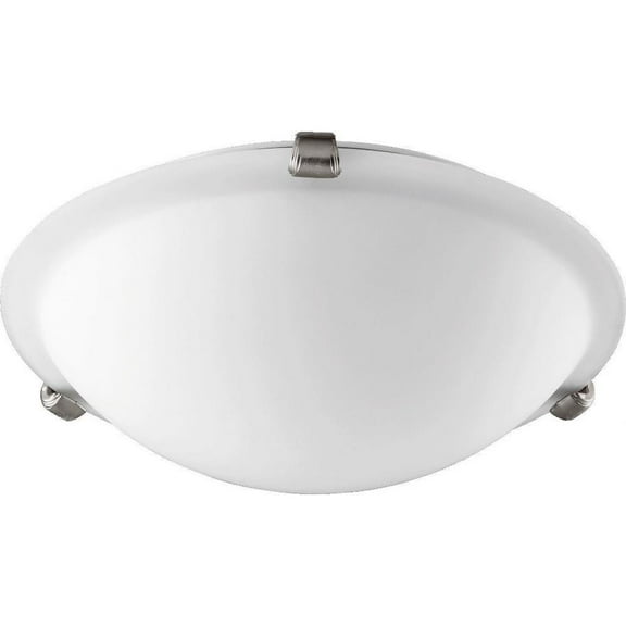 2 Light Flush Mount in Bailey Street Home Home Collection Style 12 inches Wide By 3.75 inches High-Satin Nickel Finish-Satin Opal Glass Color Bailey