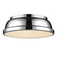 thumbnail image 1 of 2 Light Flush Mount in Classic Style 4.25 inches High By 14 inches Wide-Chrome Finish-Chrome Shade Color Bailey Street Home 170-Bel-4159403, 1 of 9