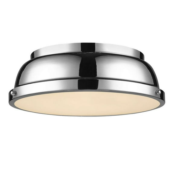 2 Light Flush Mount in Classic Style 4.25 inches High By 14 inches Wide-Chrome Finish-Chrome Shade Color Bailey Street Home 170-Bel-4159403