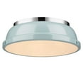 thumbnail image 1 of 2 Light Flush Mount in Classic Style 4.25 inches High By 14 inches Wide-Chrome Finish-Sea Foam Shade Color Bailey Street Home 170-Bel-4159406, 1 of 9