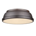thumbnail image 1 of 2 Light Flush Mount in Classic Style 4.25 inches High By 14 inches Wide-Rubbed Bronze Finish-Rubbed Bronze Shade Color Bailey Street Home, 1 of 9