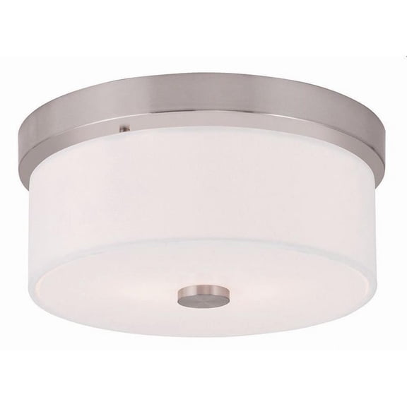 2 Light Flush Mount in Modern Style 11 inches Wide By 5 inches High-Brushed Nickel Finish Bailey Street Home 218-Bel-1764656