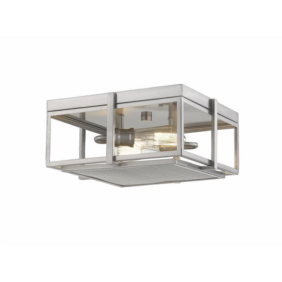 2 Light Flush Mount in Restoration Style 13.75 inches Wide By 6.25 inches High-Brushed Nickel Finish Bailey Street Home 372-Bel-3173564