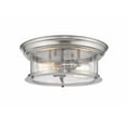 thumbnail image 1 of 2 Light Flush Mount in Seaside Style 13.5 inches Wide By 5.5 inches High-Brushed Nickel Finish Bailey Street Home 372-Bel-4314821, 1 of 1