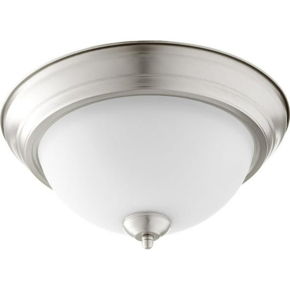 2 Light Flush Mount in Traditional Style 13.5 inches Wide By 6 inches High-Satin Nickel Finish Bailey Street Home 183-Bel-3399843