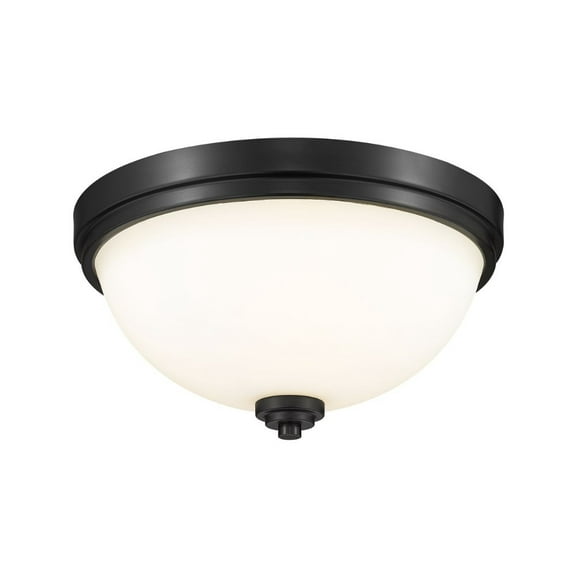 2 Light Flush Mount in Traditional Style 13 inches Wide By 6.5 inches High-Matte Black Finish Bailey Street Home 372-Bel-4314907