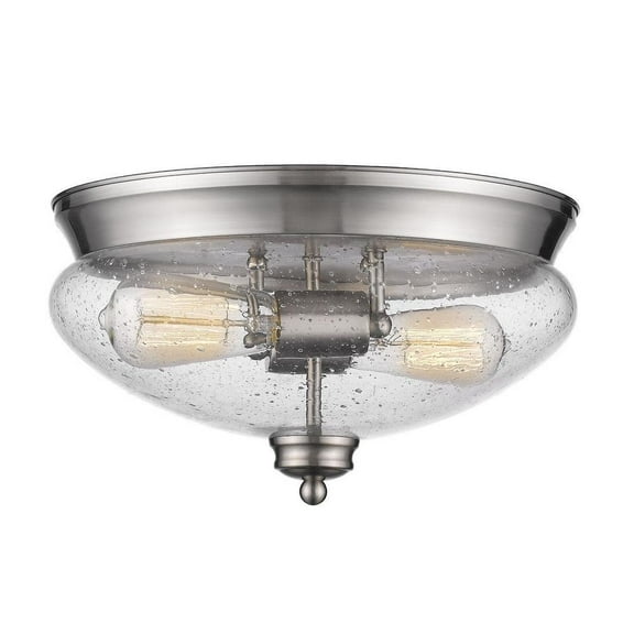 2 Light Flush Mount in Traditional Style 13 inches Wide By 7.5 inches High-Brushed Nickel Finish Bailey Street Home 372-Bel-2019962