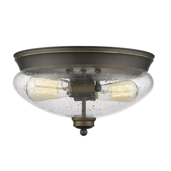 2 Light Flush Mount in Traditional Style 13 inches Wide By 7.5 inches High-Olde Bronze Finish Bailey Street Home 372-Bel-2019960