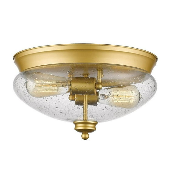 2 Light Flush Mount in Traditional Style 13 inches Wide By 7.5 inches High-Satin Gold Finish Bailey Street Home 372-Bel-2019959