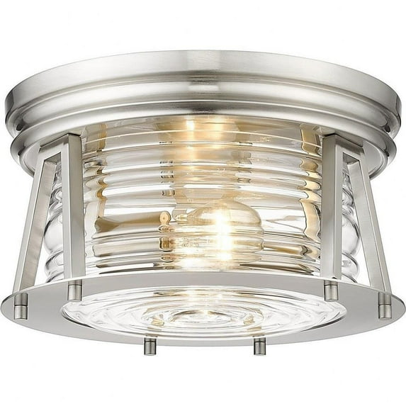 2 Light Flush Mount in Transitional Style-6.5 inches Tall and 12 inches Wide Bailey Street Home 372-Bel-4652233