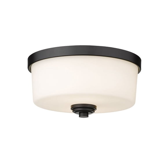 2 Light Flush Mount in Tuscan Style 12.25 inches Wide By 6 inches High-Matte Black Finish Bailey Street Home 372-Bel-4186081