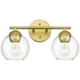 thumbnail image 1 of 2-Light Gold Bathroom Light Fixtures Over Mirror Globe Bathroom Vanity Light with Clear Glass Shades and Gold Finish, 1 of 2