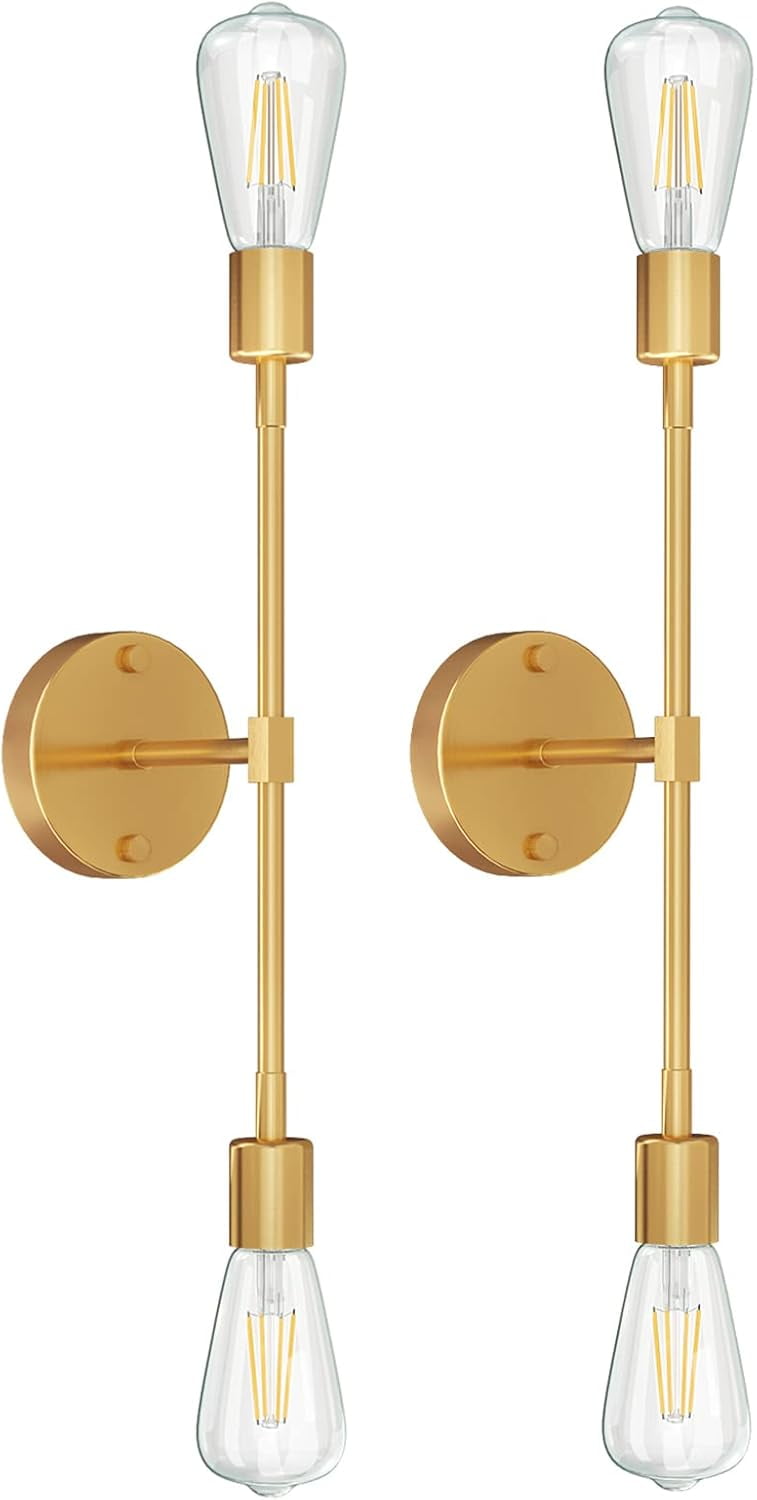 2-Light Gold Bathroom Vanity Lights Bathroom Lighting Fixtures over Mirror for Bedroom Living Room Kitchen