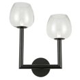 thumbnail image 1 of 2 Light Incandescent Wall Sconce, Matte Black with Clear Glass, 1 of 1