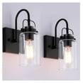2 Light Matte Black Bathroom Wall Sconces,Farmhouse Vanity Lights for