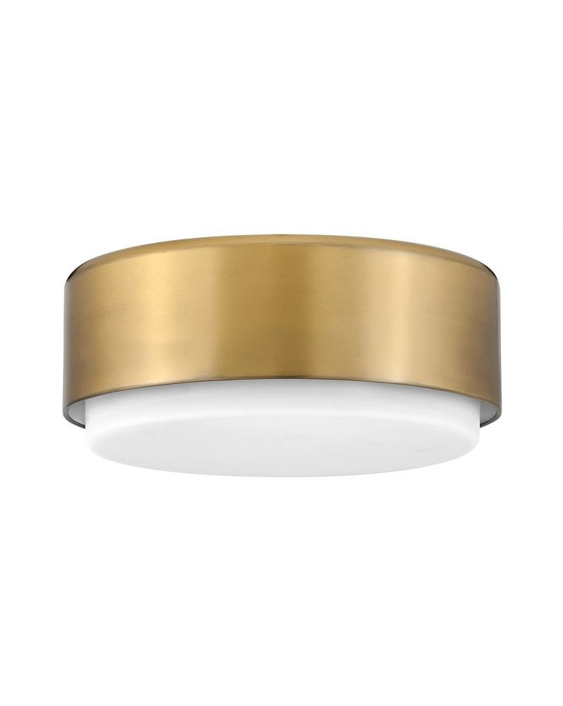 Cedric Lacquered Brass 12" Flush Mount with Etched Opal Glass