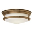 thumbnail image 1 of 2 Light Medium Flush Mount in Traditional-Transitional-Coastal Style 12 inches Wide By 4.75 inches High-Brushed Bronze Finish-Etched Opal Glass, 1 of 10