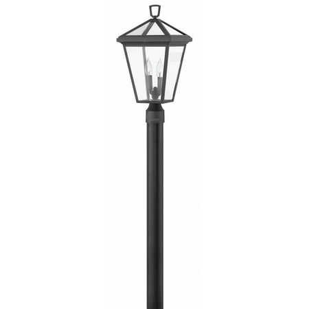 2 Light Medium Outdoor Low Voltage Post or Pier Mount Lantern in Traditional Style 10 inches Wide By 20.25 inches High-Museum Black Finish-E12