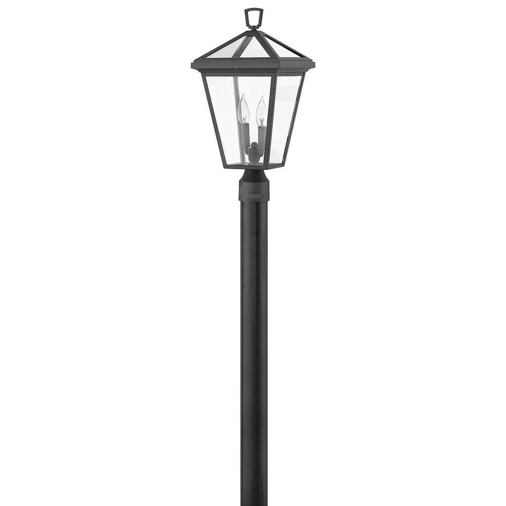 2 Light Medium Outdoor Low Voltage Post or Pier Mount Lantern in Traditional Style 10 inches Wide By 20.25 inches High-Museum Black Finish-E26 Medium
