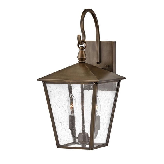 2 Light Medium Outdoor Wall Lantern in Traditional Style 9 inches Wide By 18.75 inches High-Burnished Bronze Finish Bailey Street Home 81-Bel-4442252