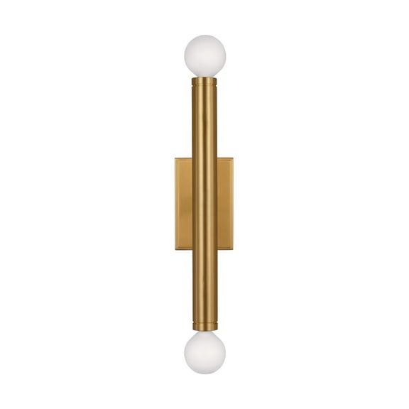 Open Box 2 Light Medium Single Wall Sconce In Modern Style-11.75 Inches Tall And 2.75 Inches Wide Burnished Brass 2 Light Medium Single Wall Sconce In