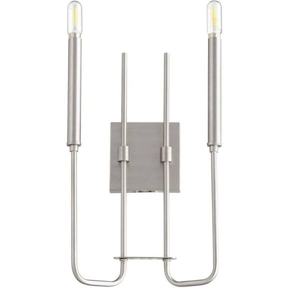 2 Light Minimalistic Modern Wall Mount-16 inches H By 9.25 inches W-Satin Nickel Finish Bailey Street Home 183-Bel-4636753