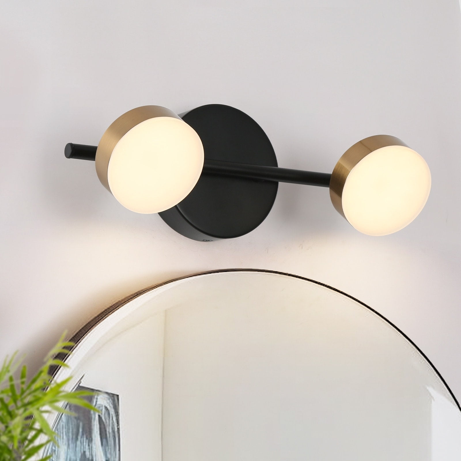 12.5" Black and Gold Modern Dimmable LED Vanity Light