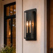 2-Light 17.5" Black Modern outdoor wall sconce