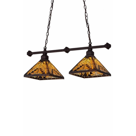 Meyda Tiffany 181816 Neuvo Mission 2 Light 32" Wide Linear Pendant - MultiColor