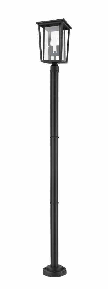 2 Light Outdoor Post Mount Lantern In Craftsman Style 11.25 Inches Wide By 93.25 Inches High Z-Lite 571Phbr-567P-Bk