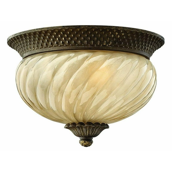 2 Light Outdoor Small Flush Mount in Traditional-Glam Style 12 inches Wide By 8 inches High-Pearl Bronze Finish Bailey Street Home 81-Bel-2999309