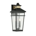 thumbnail image 1 of Matte Blackith Warm Brass Two Light Outdoor Wall Lantern from the Kingsley Collection, 1 of 5