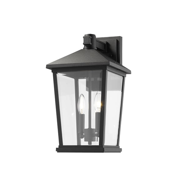 2 Light Outdoor Wall Mount In Transitional Style 9.5 Inches Wide By 17.75 Inches High-Black Finish Z-Lite 568B-Bk